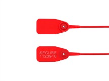 Picture of 12 1/2 Inch Standard Red Pull Tight Plastic Seal with Steel Locking Piece - 100 Pack