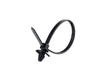 Picture of 6 Inch UV Black Standard Winged Push Mount Cable Tie - 100 Pack