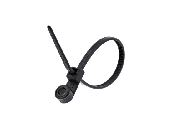 Picture of 4 Inch Black Mount Head Cable Tie - 100 Pack