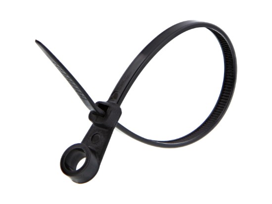 Picture of 6 Inch Black Mount Head Cable Tie - 100 Pack