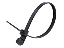 Picture of 8 3/4 Inch Black Mount Head Cable Tie - 100 Pack