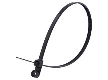 Picture of 11 3/4 Inch Black Mount Head Cable Tie - 100 Pack