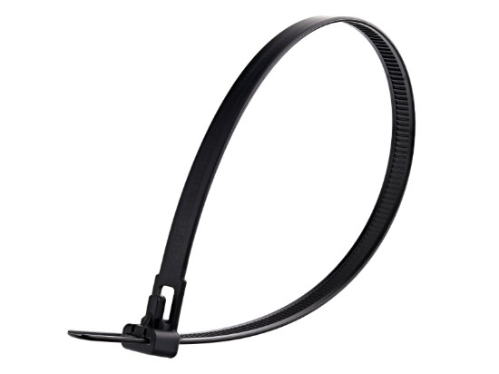 Picture of 12 Inch Black Standard Releasable Cable Tie - 100 Pack