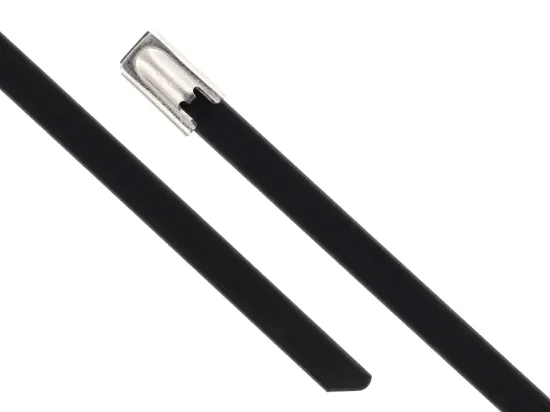Picture of 20 Inch Black Coated Stainless Steel Cable Ties - 100 Pack