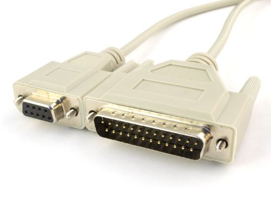 Picture of Null Modem Cable - DB9 Female to DB25 Male