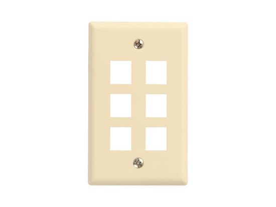 Picture of 6 Port Keystone Faceplate - Single Gang