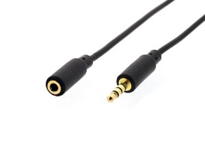 Picture of Slim AUX Stereo Audio Extension Cable w/ Microphone Support