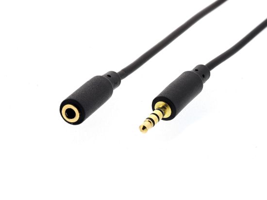 Picture of Slim AUX Stereo Audio Extension Cable w/ Microphone Support